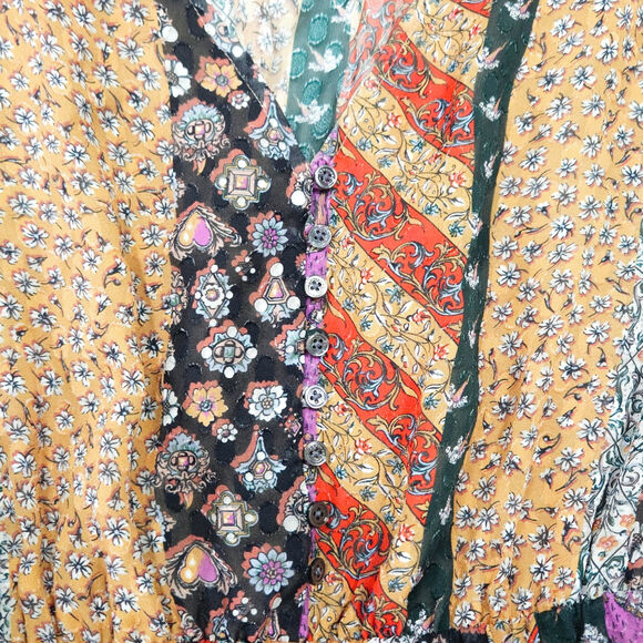 Equipment Ella Silk Blouson Mini Dress S Boho Patchwork Old Money Resortwear - Picture 8 of 14